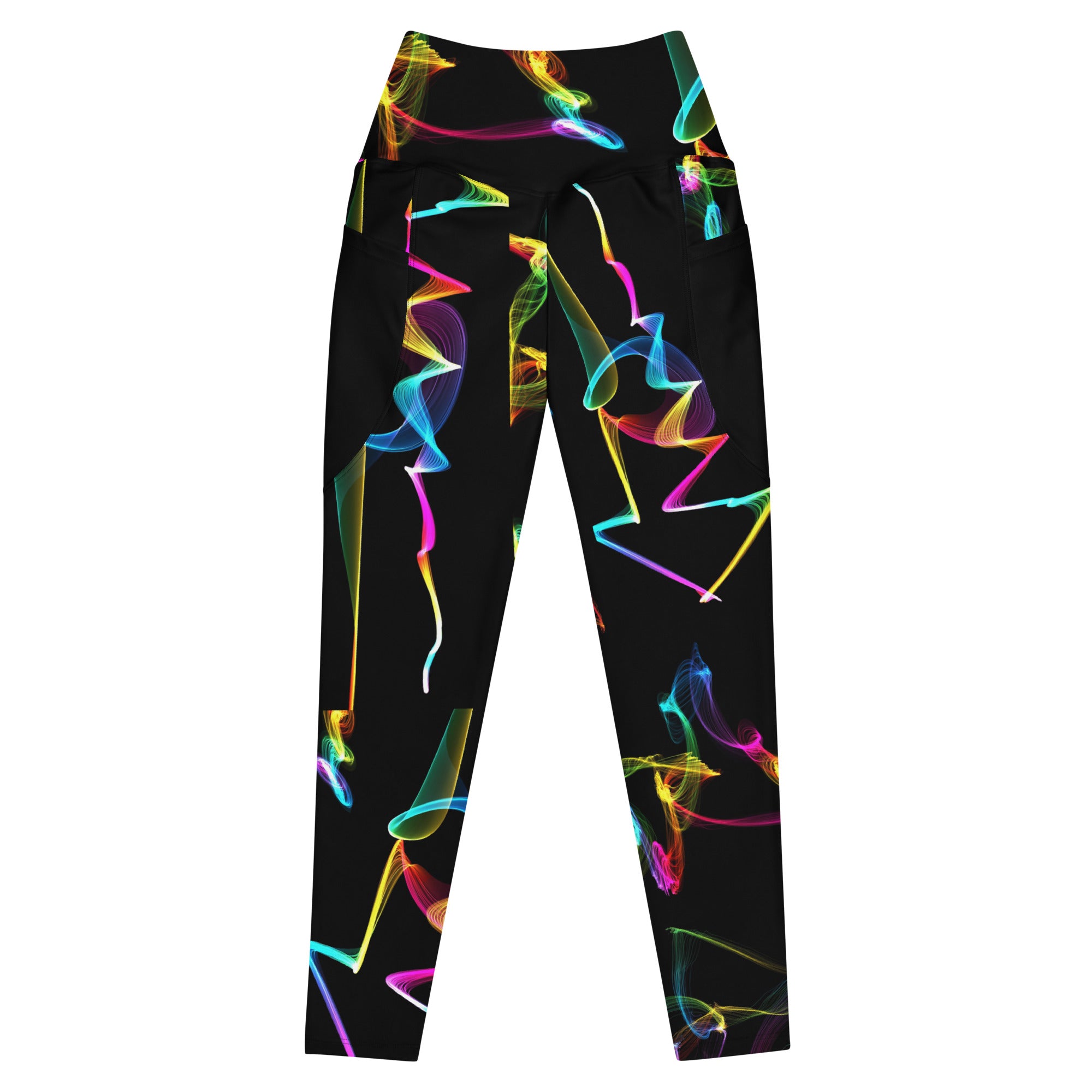 Black Gym Leggings with Pockets. Streetwear or Workout or Dance Leggings. Yoga Pants. WickedYo.